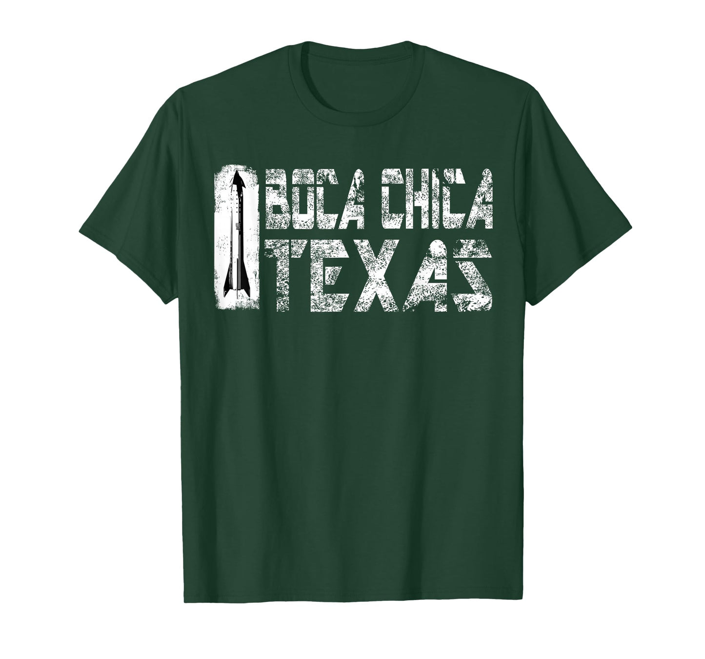 Boca Chica Texas Starship Retro White T-Shirt