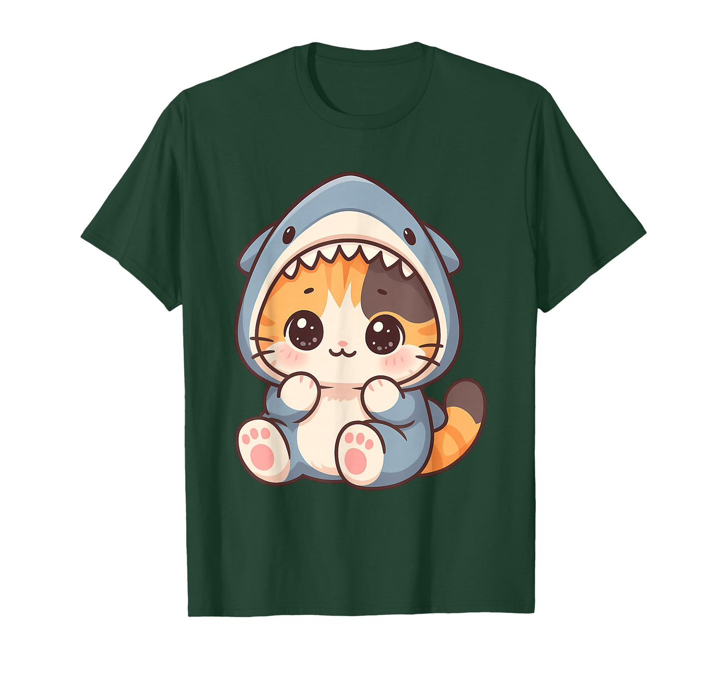 Kawaii Cute Kitten Shark Costume Kitty My Cat is a Shark T-Shirt