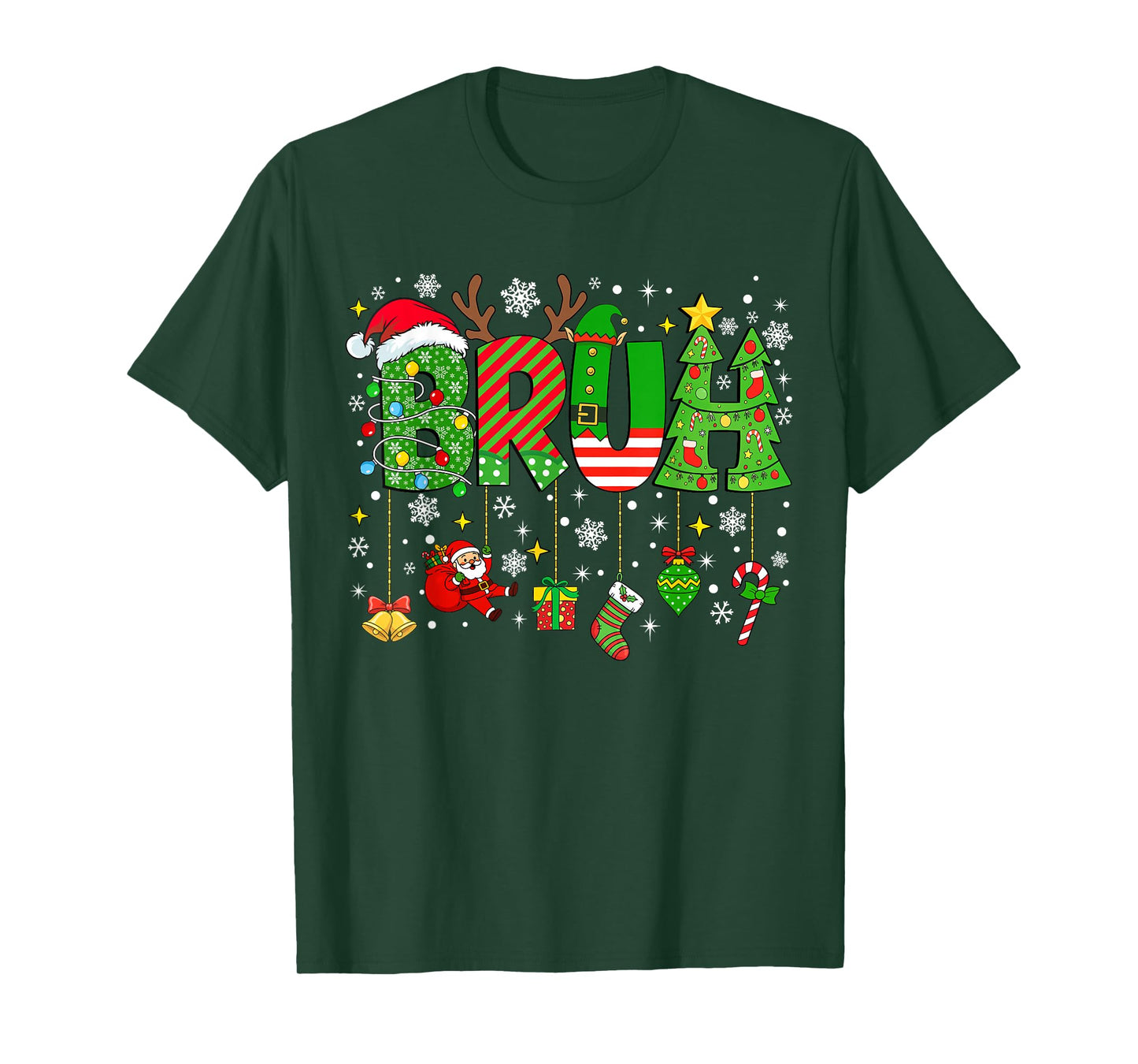 Bruh Meme Funny Christmas Saying Bro Greeting Teens Boys Men T-Shirt