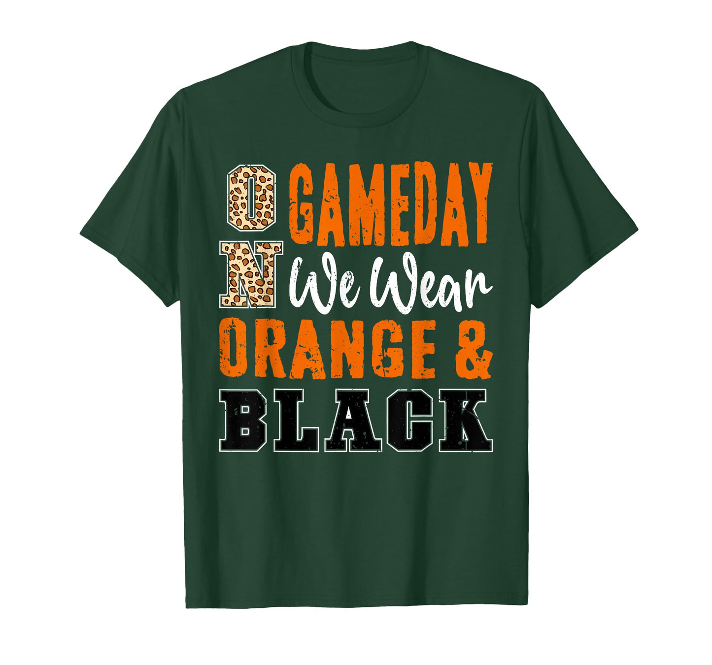 On Gameday Football We Wear Orange And Black School Spirit T-Shirt