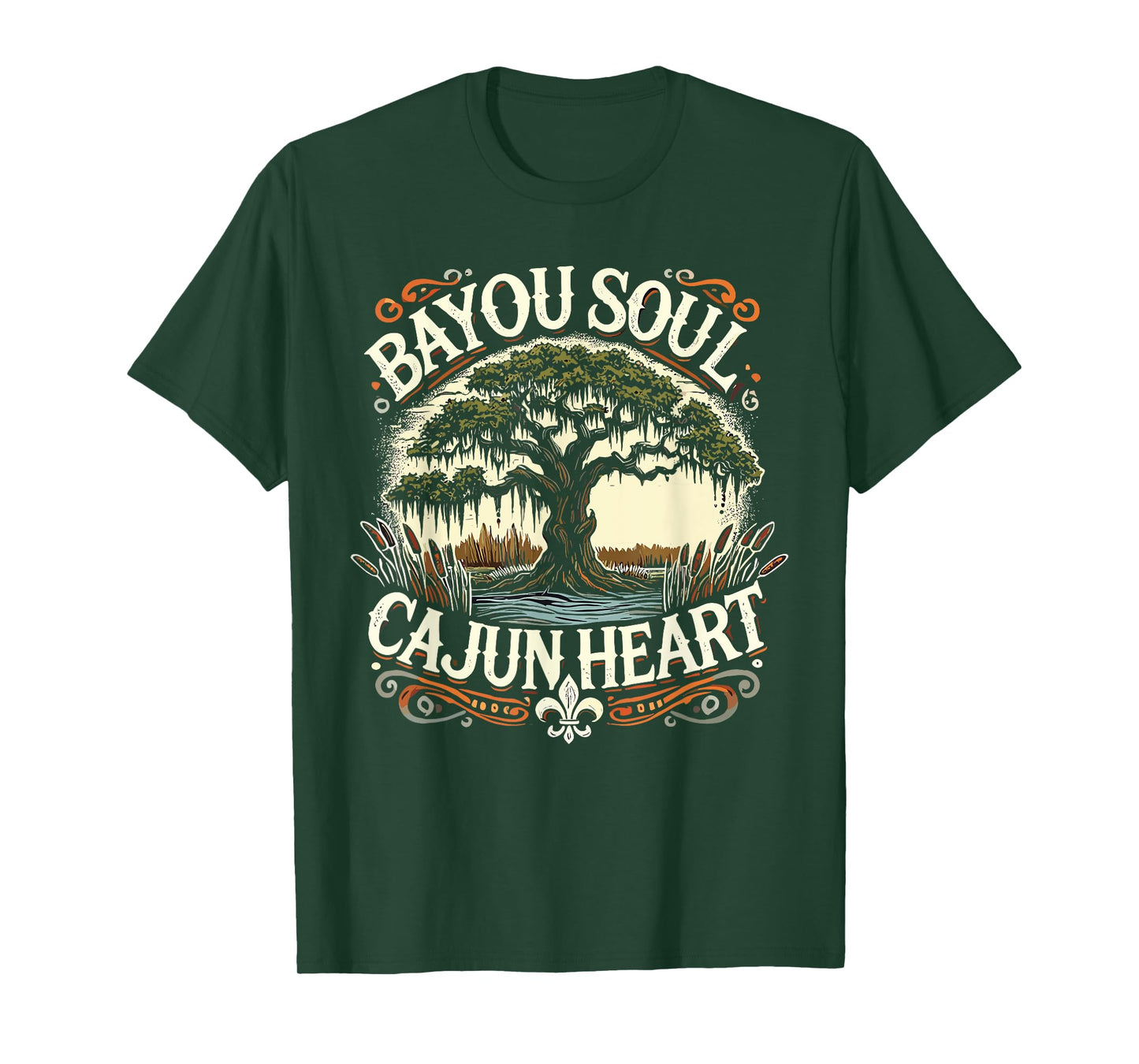 Bayou Soul Cajun Heart Louisiana History T-Shirt