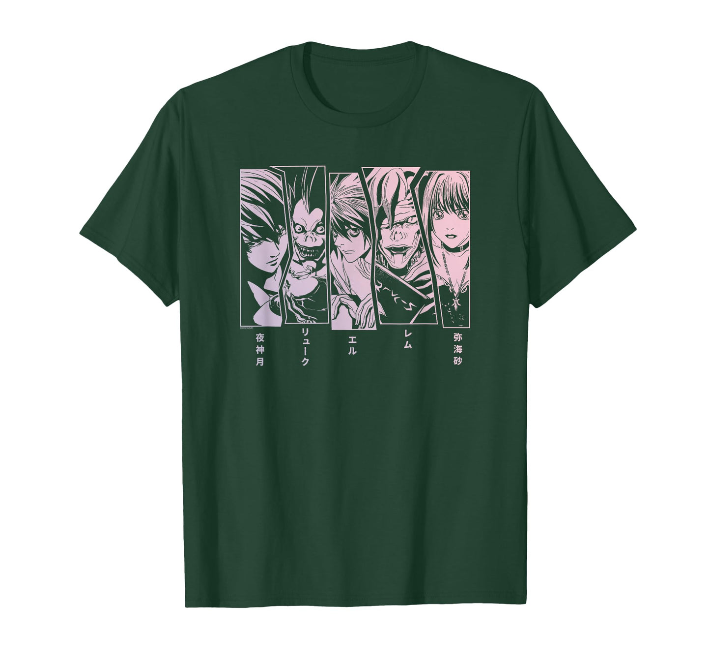 Death Note 5 Panel Faces T-Shirt