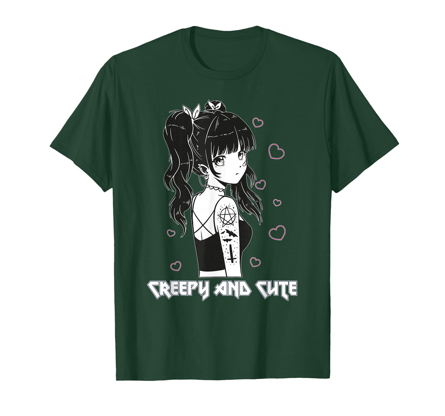 Creepy And Cute Emo Goth Girl Japanese Anime T-Shirt
