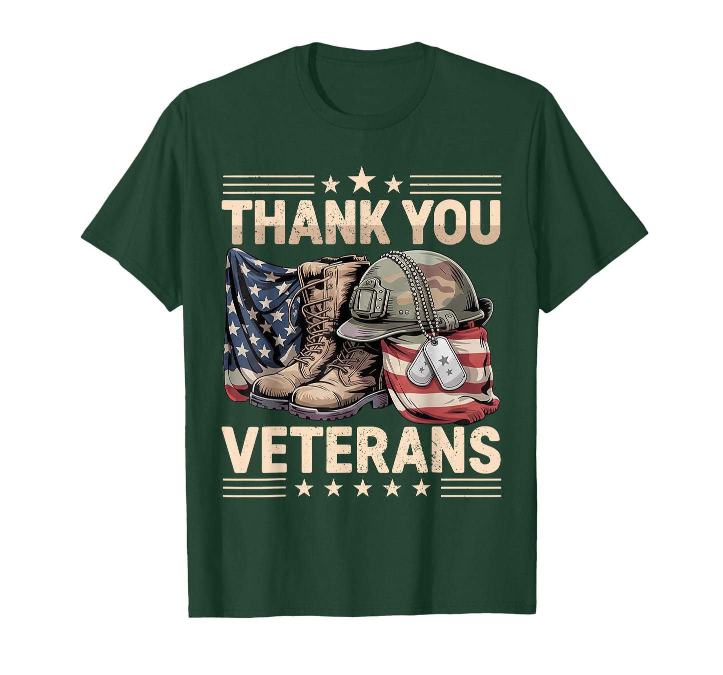 Thank You Veterans Day American Flag Heart Patriotic Hero T-Shirt