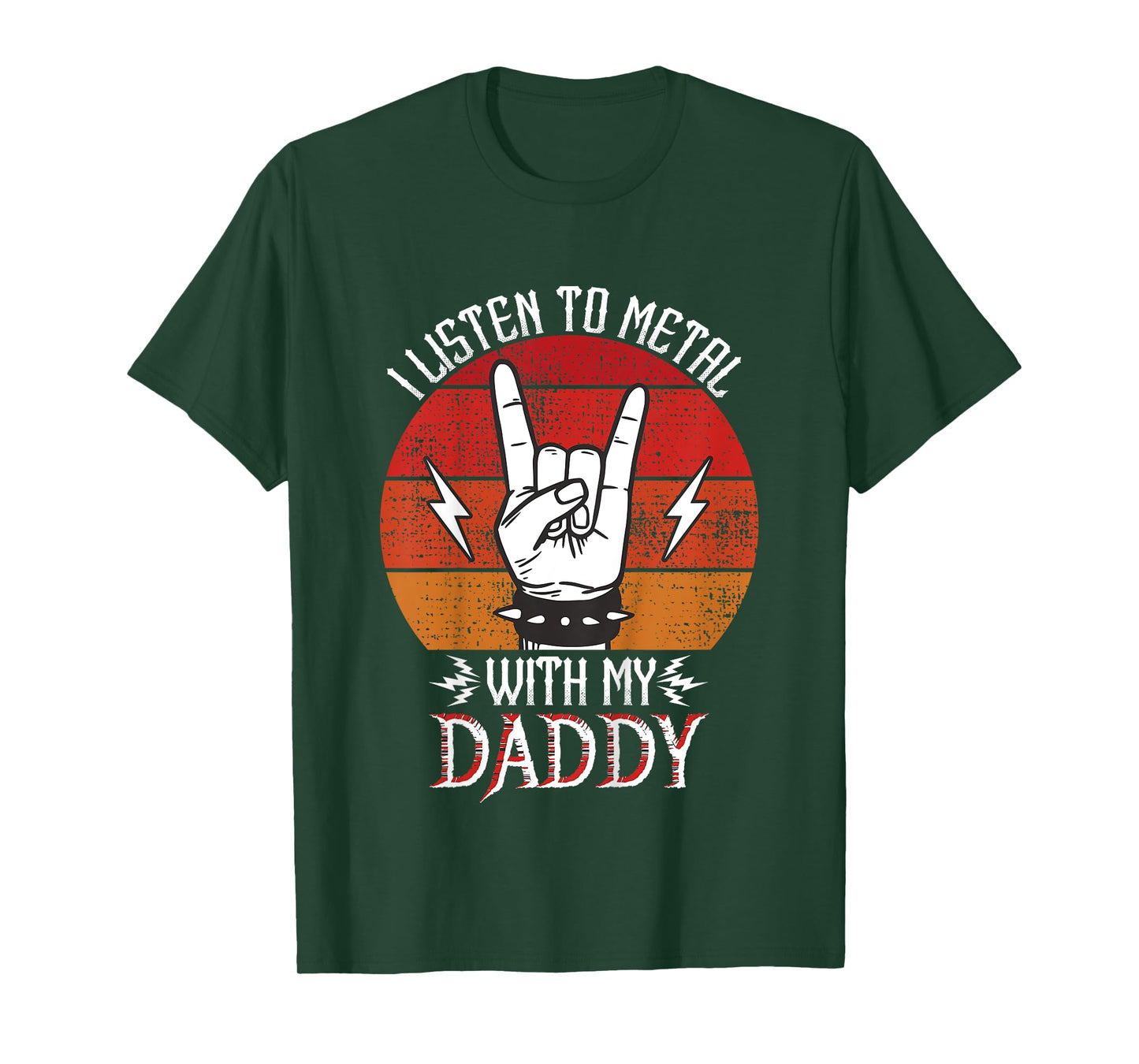 I Listen To Heavy Metal With My Daddy Kids Heavy Metal T-Shirt