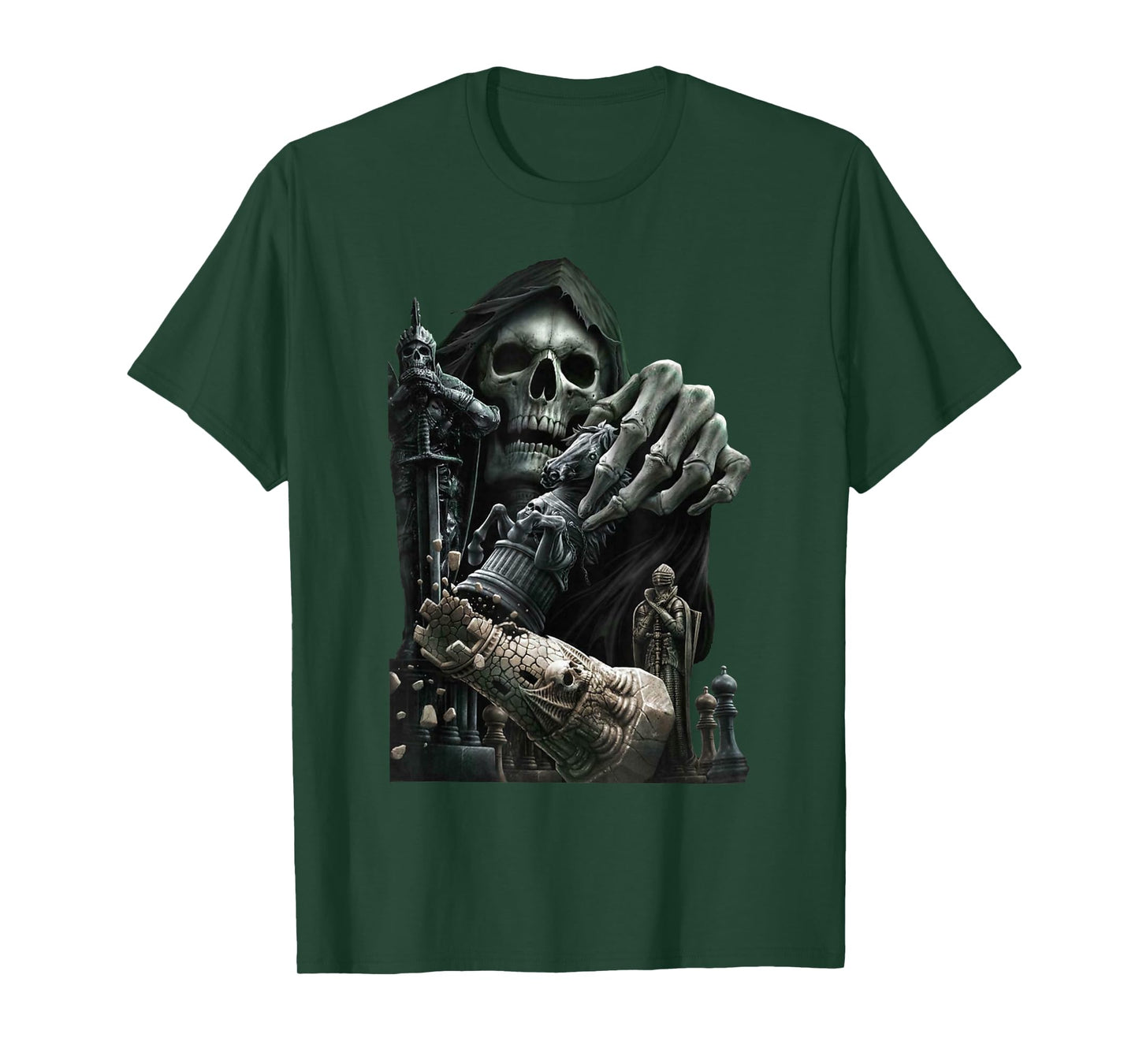 Funny Chess Grim Reaper Skull Cool Gothic Chess Lover Gift T-Shirt