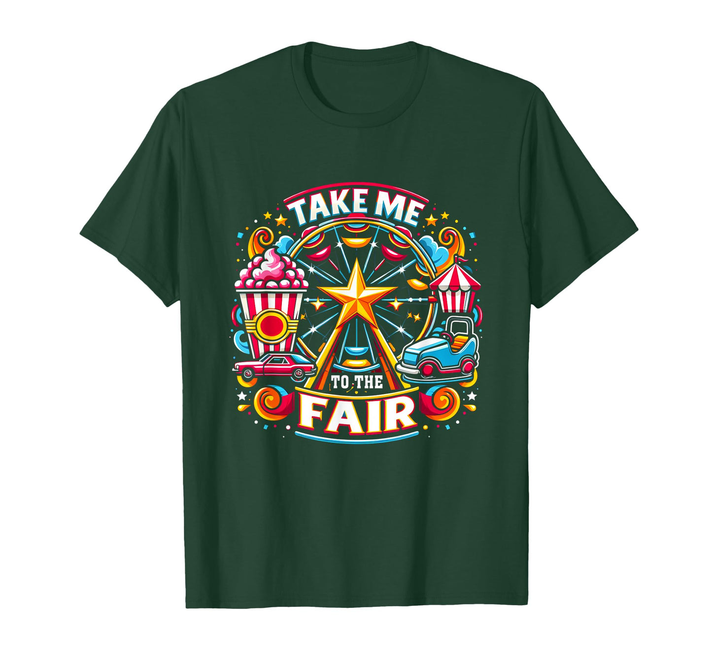 Take Me To The-State And County Fairs Ferris Wheel Pop Corn T-Shirt