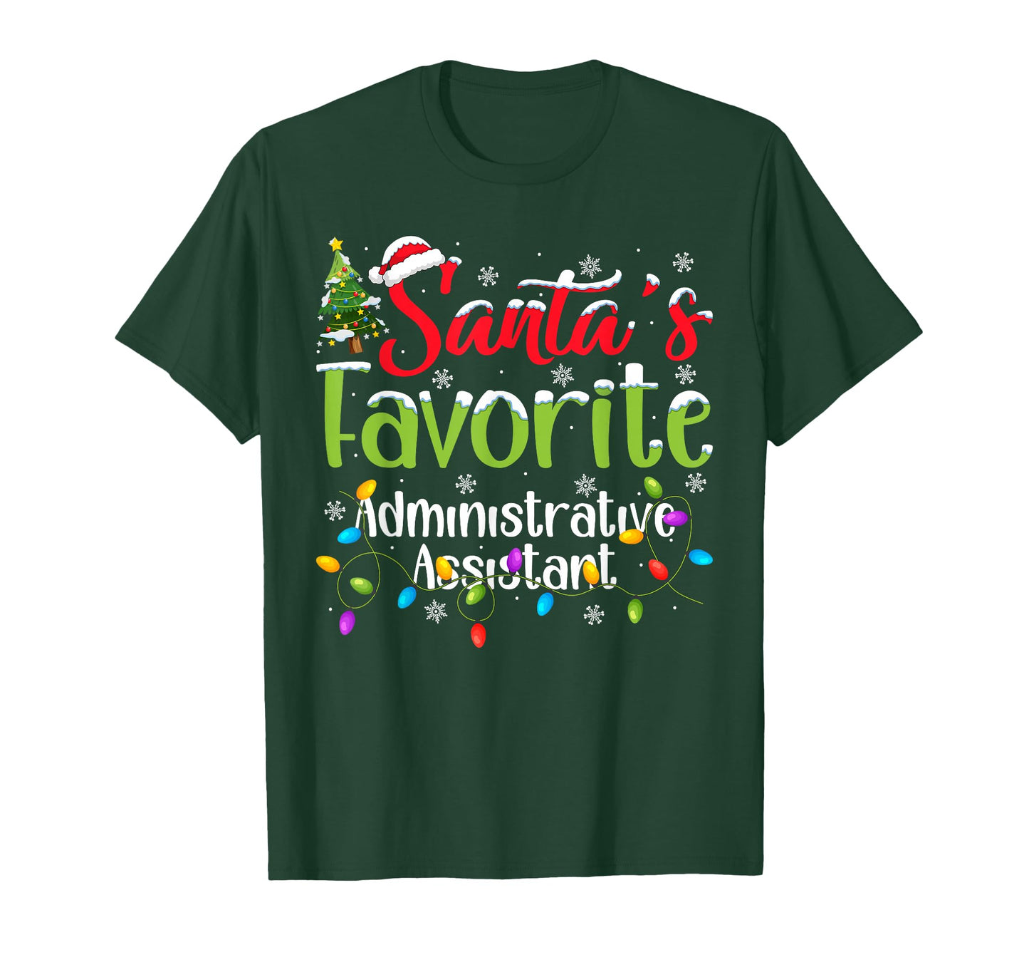 Santa Favorite Administrative Assistant Christmas Light Xmas T-Shirt