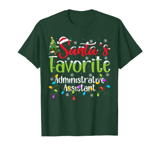 Santa Favorite Administrative Assistant Christmas Light Xmas T-Shirt