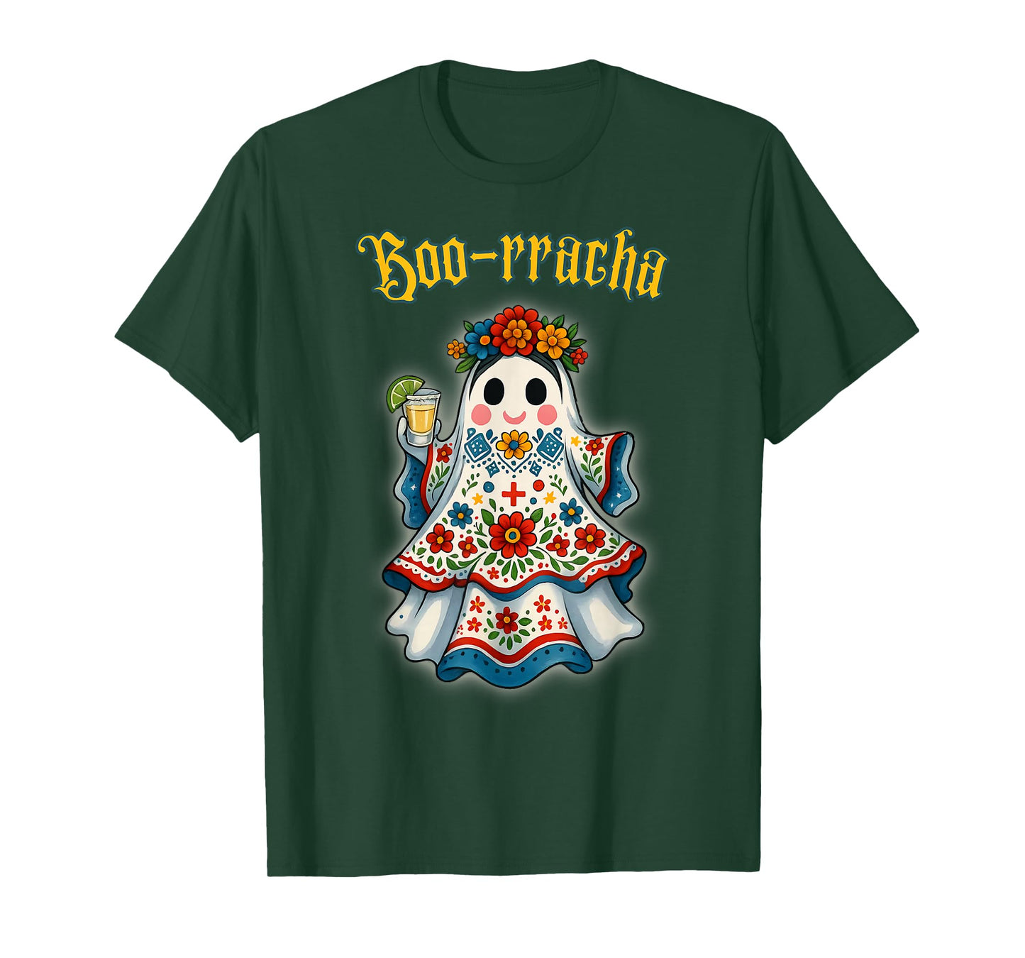 Boo-racha Funny Halloween Mexican Ghost Beer Women Borracha T-Shirt