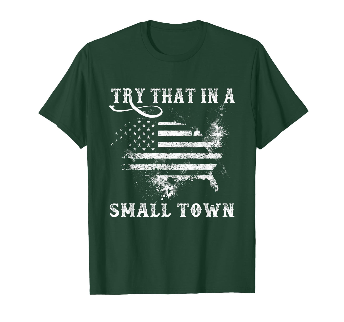 Retro Try That in My Town Vintage American US Flag T-Shirt