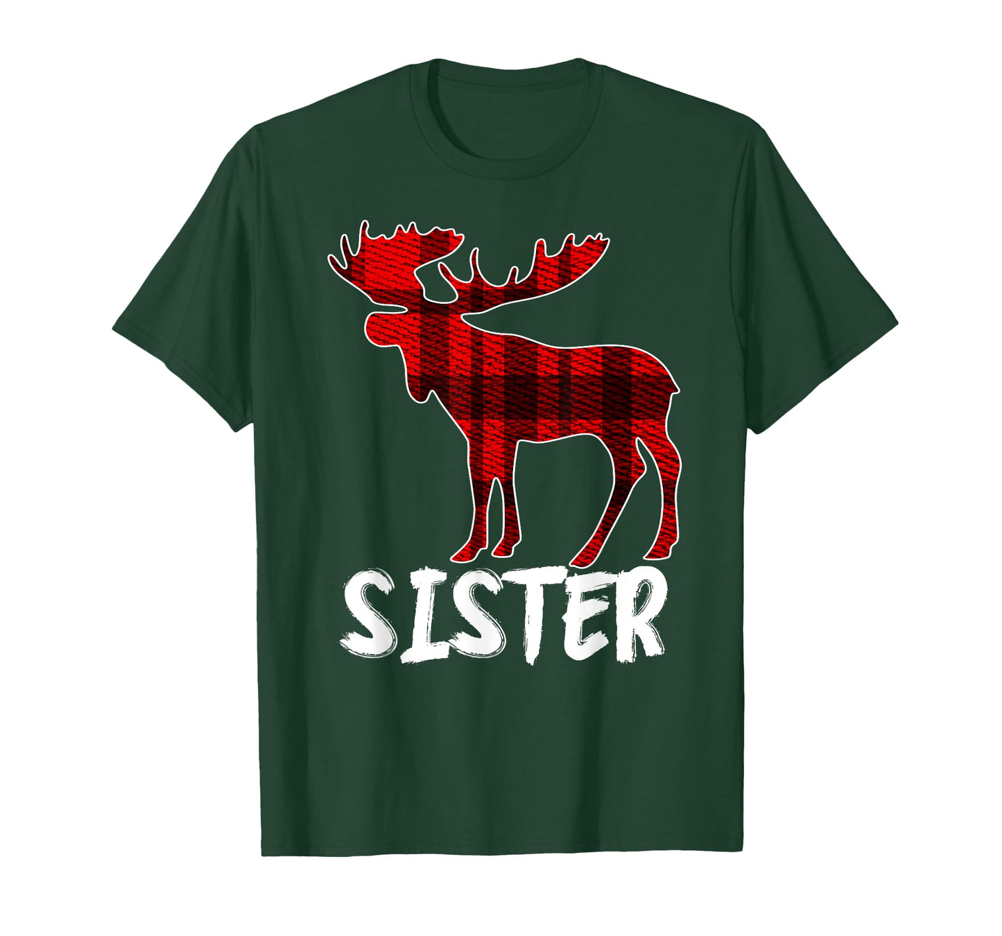 Sister Moose Plaid T-Shirt Christmas Pajama Family Matching