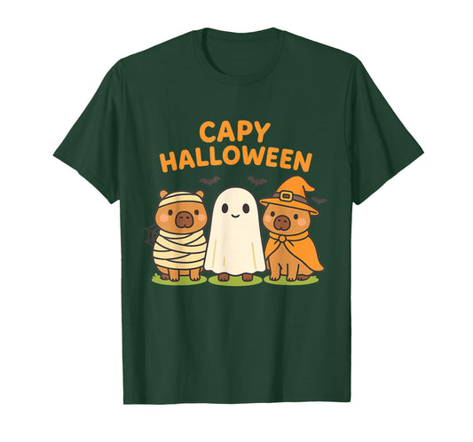 Capy Halloween Boys Girls Cute Capybara Halloween Costume T-Shirt