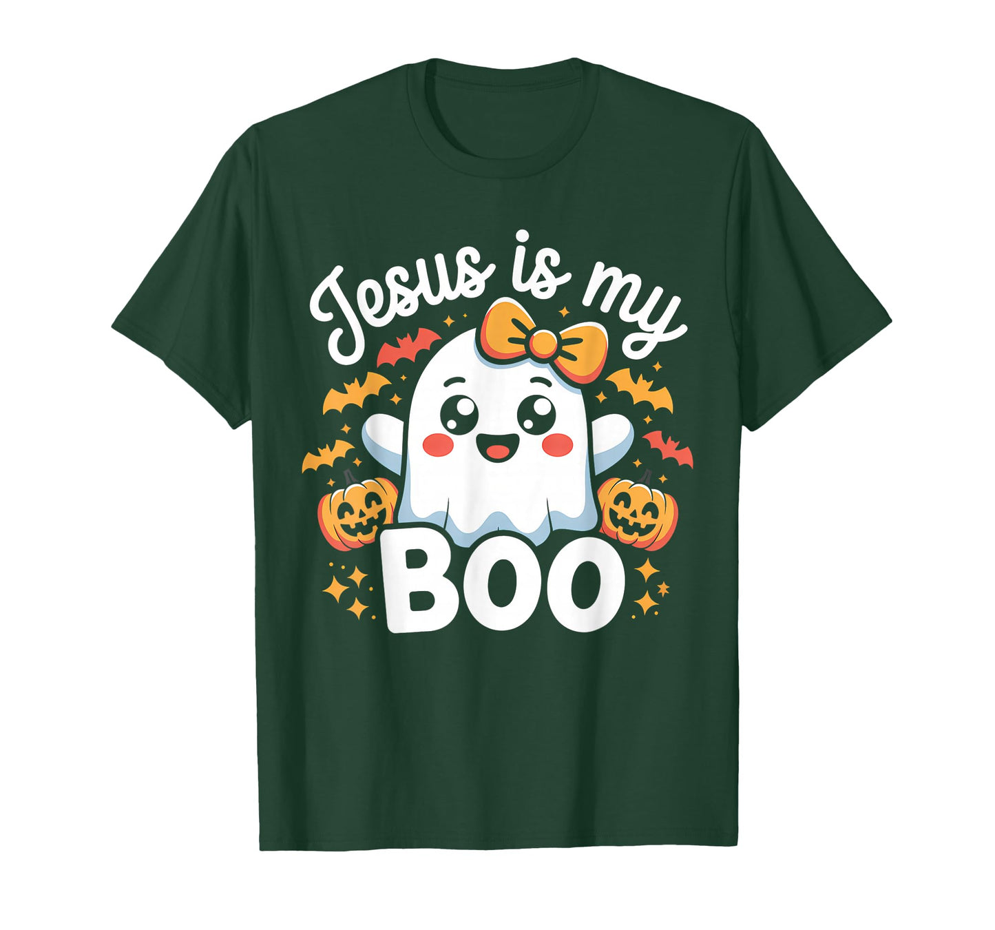 Jesus is My Boo Cute Ghost Halloween Design T-Shirt
