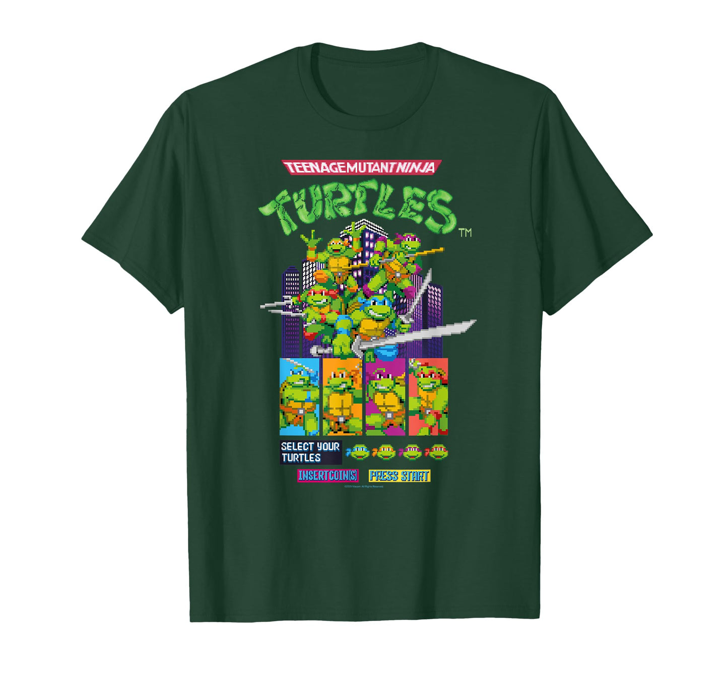 Teenage Mutant Ninja Turtles Arcade Game Screen Retro T-Shirt