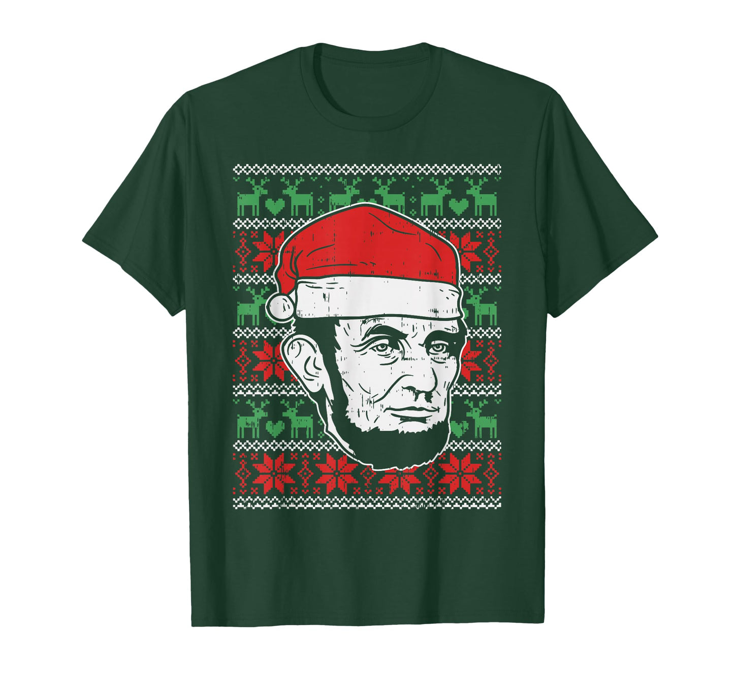 Ugly Christmas Abe Shirt Abraham Lincoln Santa Patriot Gift T-Shirt