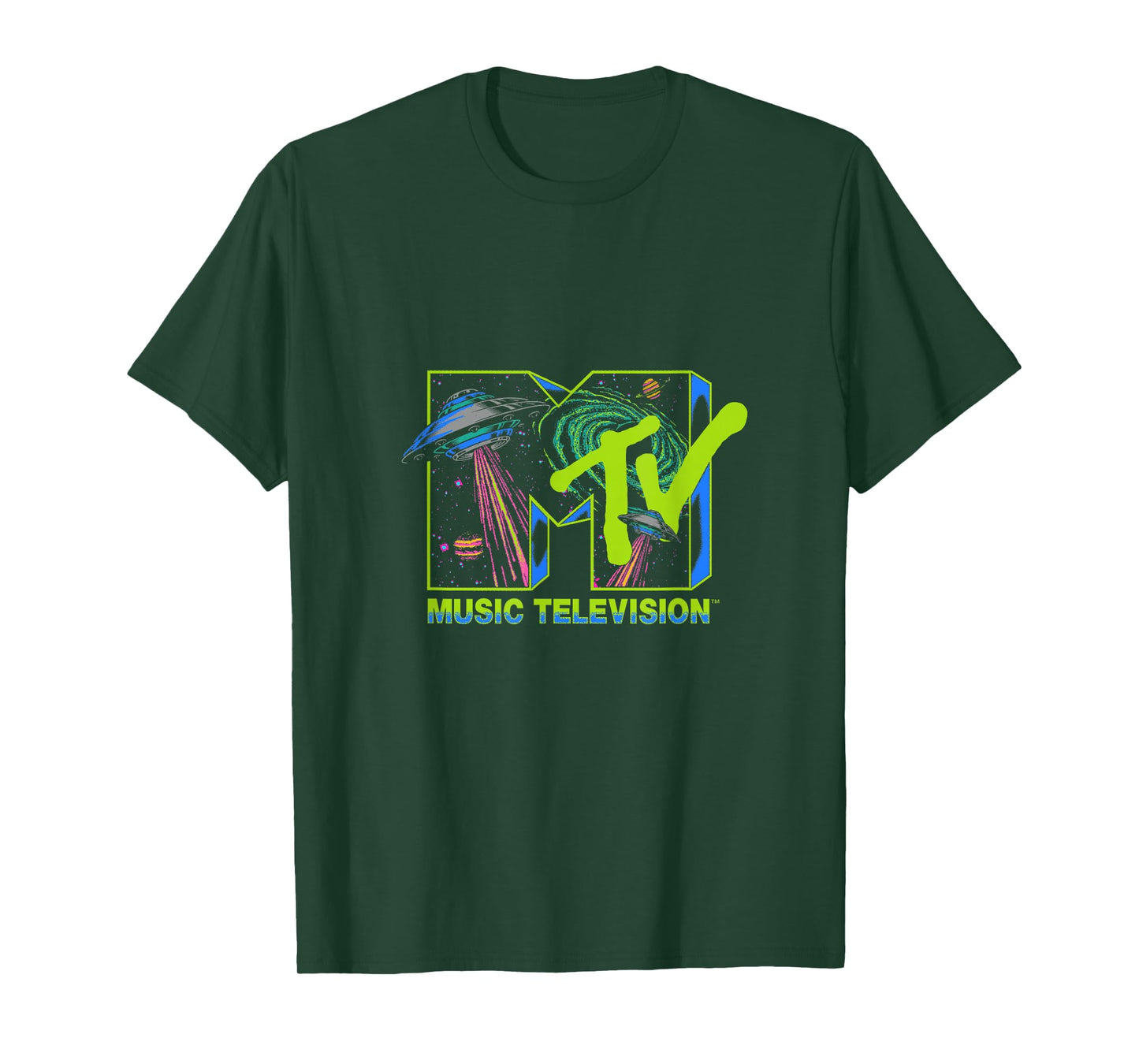MTV Music Television Alien Invasion UFO T-Shirt