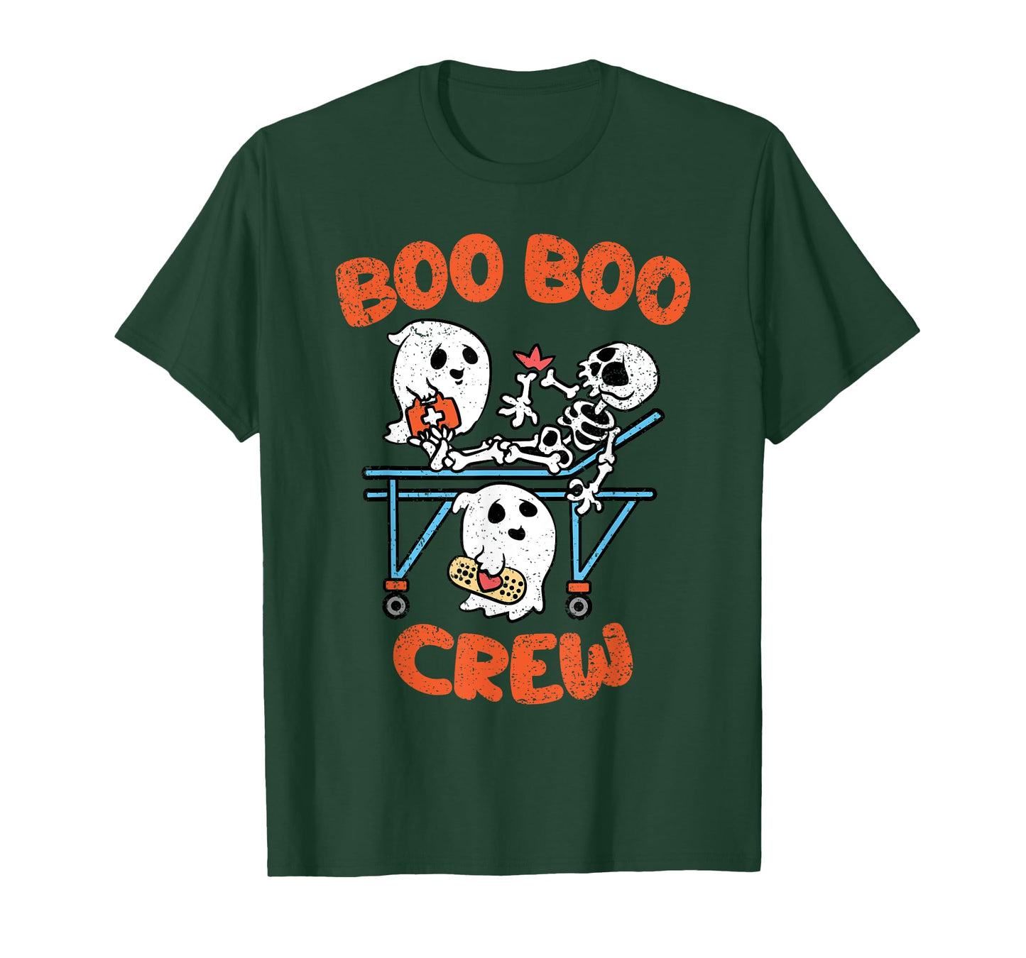 Boo Crew Halloween Costume Funny Skeleton Skull Nurse T-Shirt