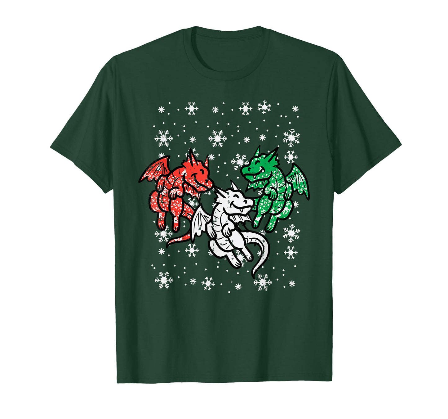 Christmas Dragons Funny Mythical Animal Men Women Kids T-Shirt
