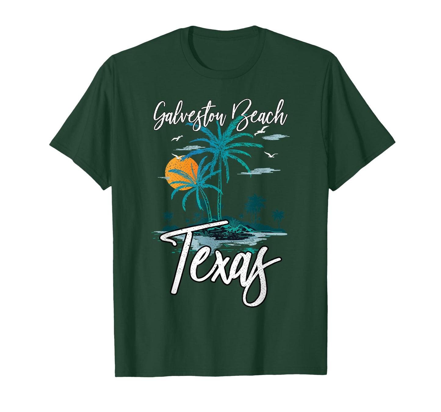 Family Vacation Retro Sunset Texas Galveston Beach Men Women Kids T-Shirt