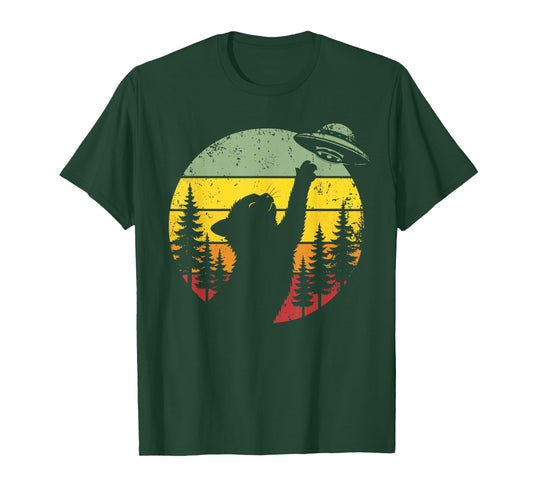Cat UFO Shirt Alien Spaceship Funny Vintage Space Humor T-Shirt