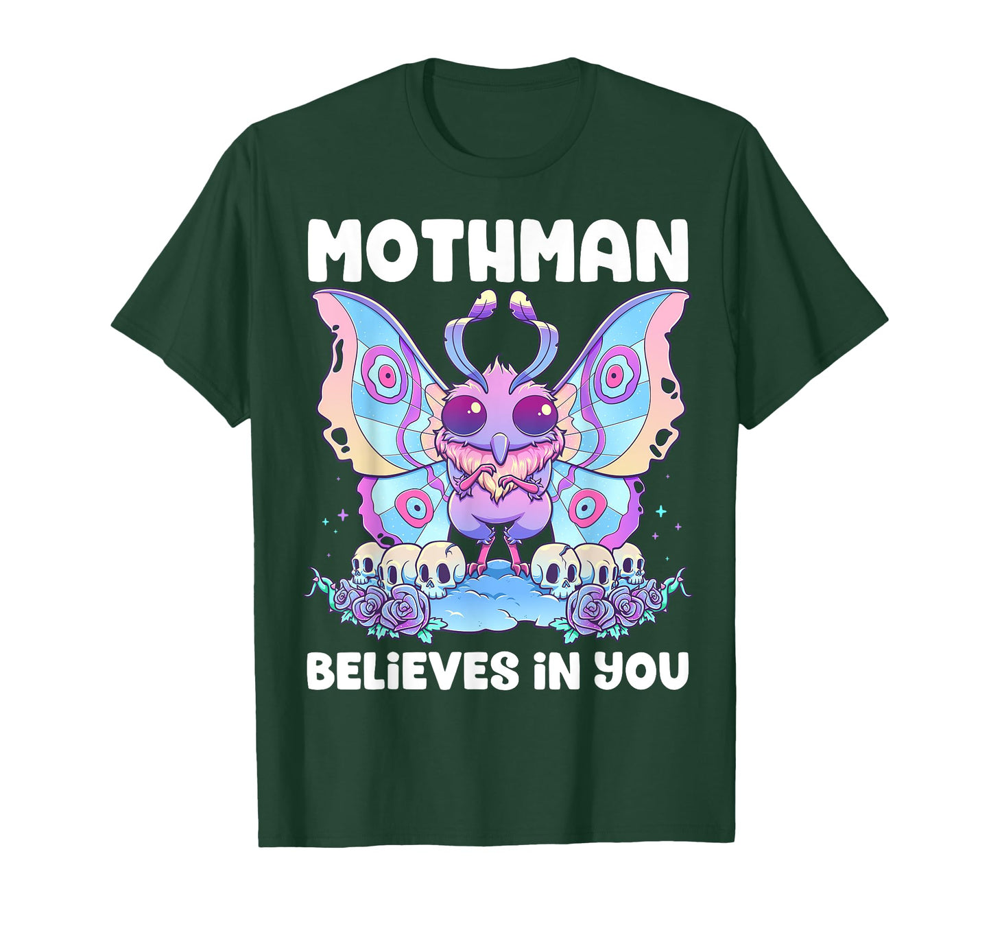 Pastel Goth Mothman Believes You Me Gothic Cryptid Wicca T-Shirt