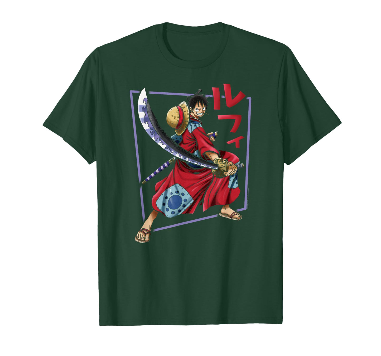 One Piece Anime Luffy Wano Costume Illustration T-Shirt