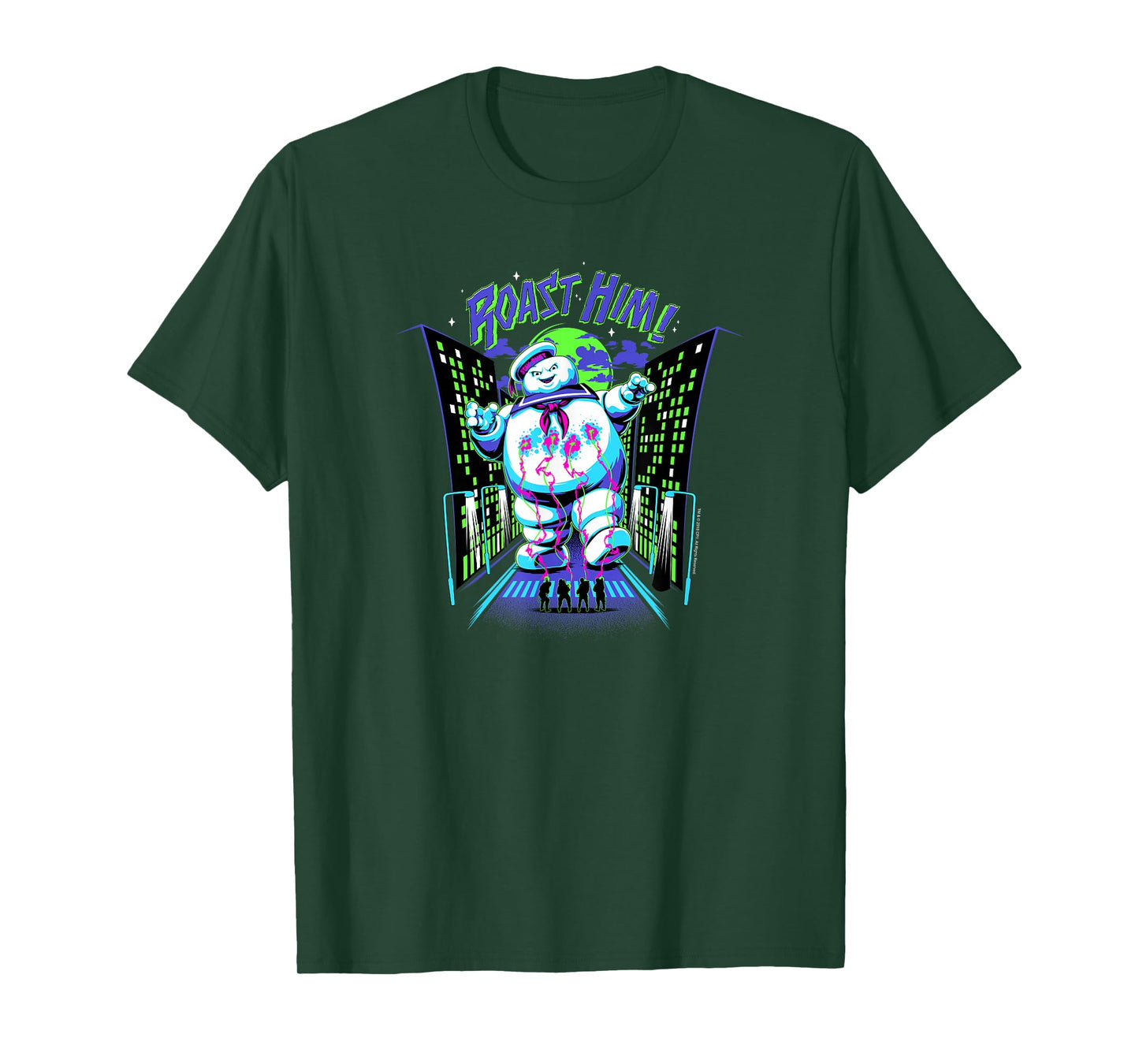 Ghostbusters Roast Him! Stay Puft Arcade Graphic Retro Movie T-Shirt