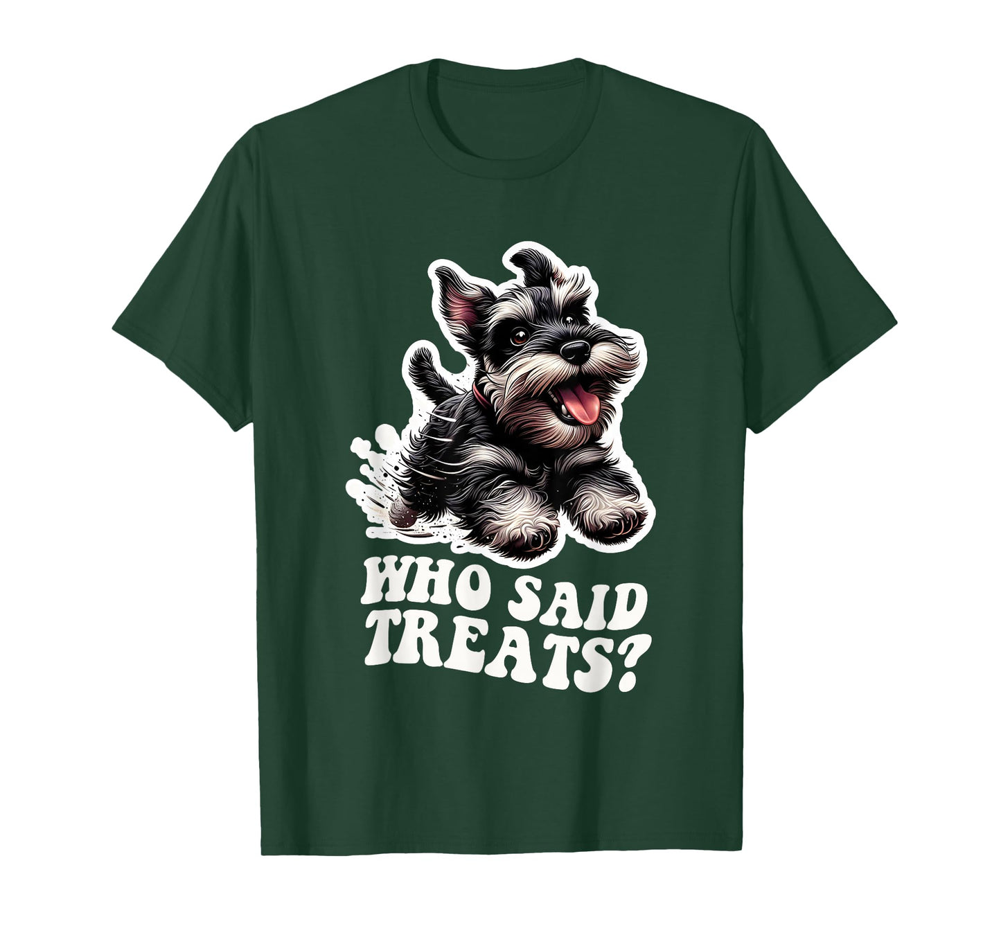 Miniature Schnauzer Running Treats Lover Dog Mom Dad T-Shirt