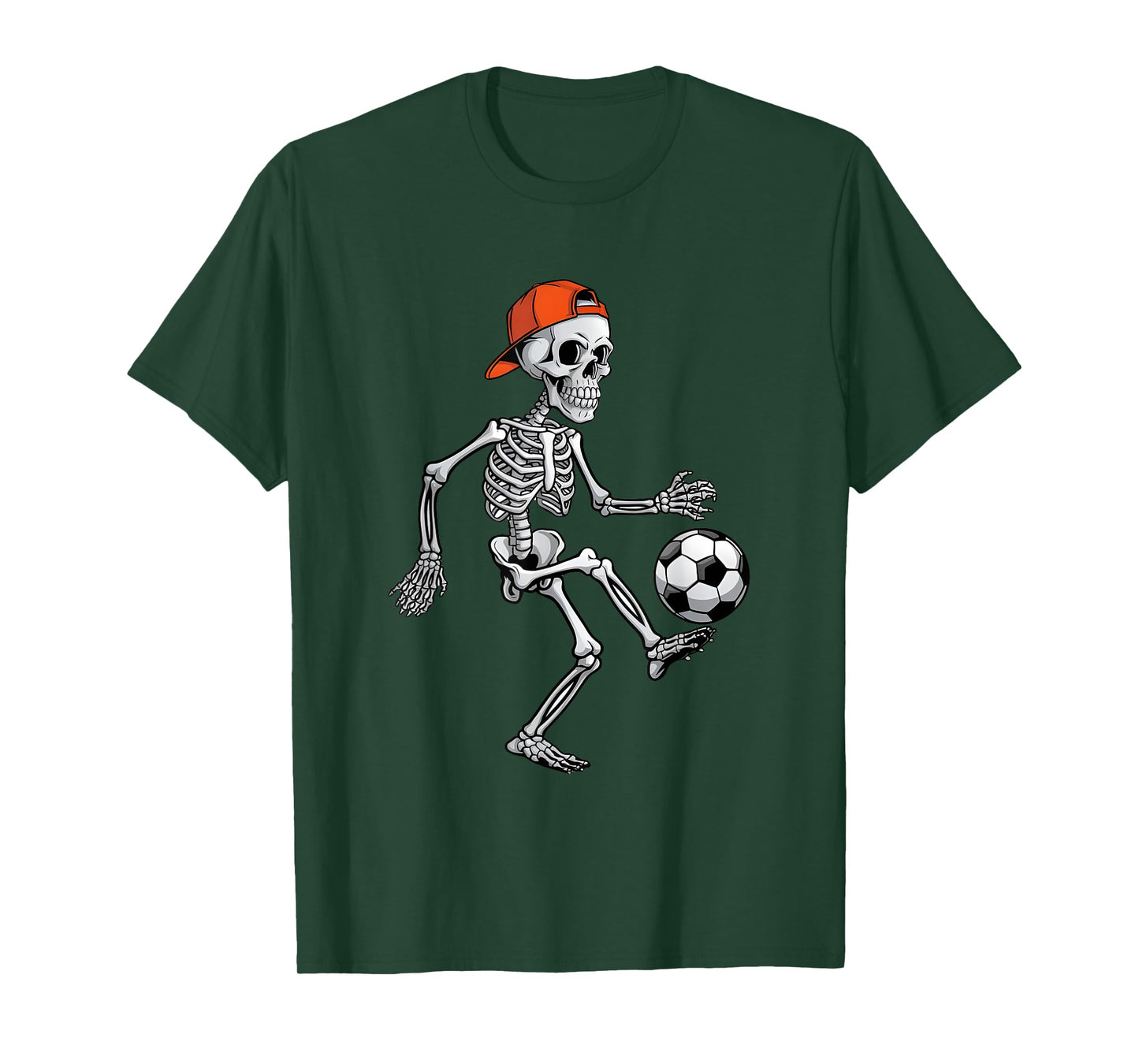 Skeleton Soccer Halloween Costume Funny Men Boys Kids T-Shirt