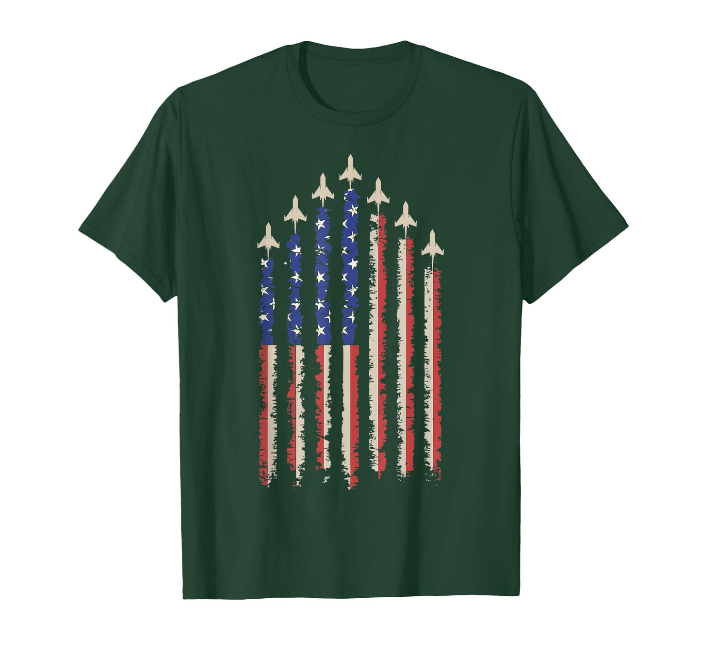 Jet Airplane USA Flag T-Shirt