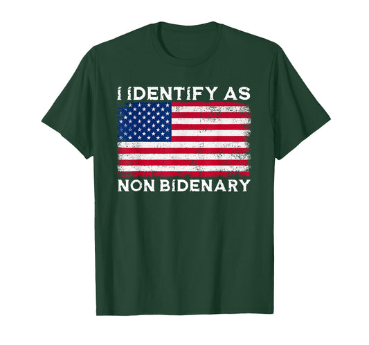 I Identify As Non Bidenary Patriot American Flag 4th Of July T-Shirt