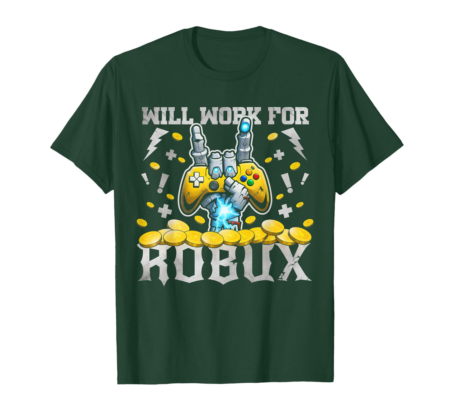 Will work for ROBUX Funny Gaming Blockchain Token Saying T-Shirt