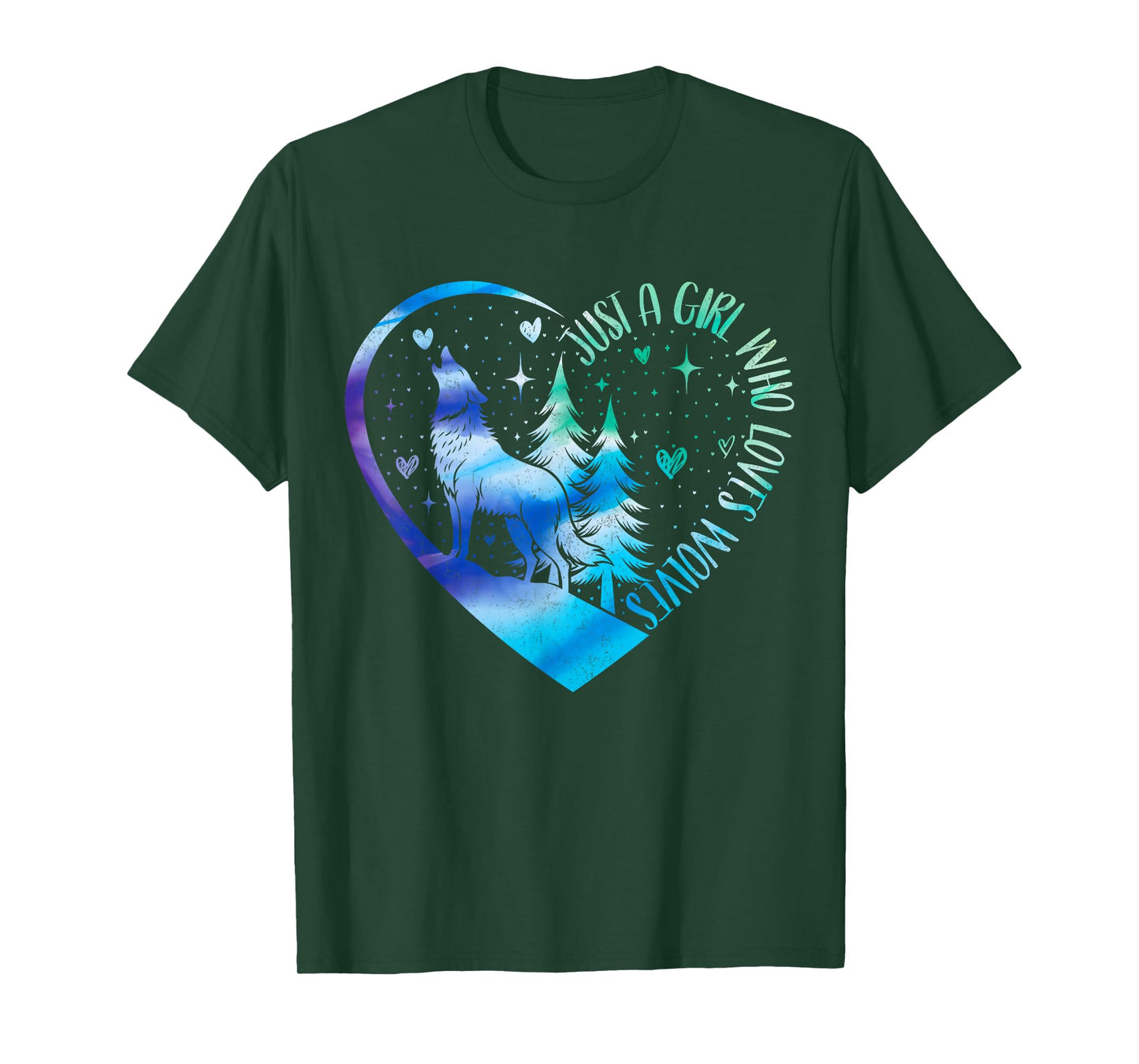 Cute Just a Girl Who Loves Wolves Wolf Lover Women And Girls T-Shirt