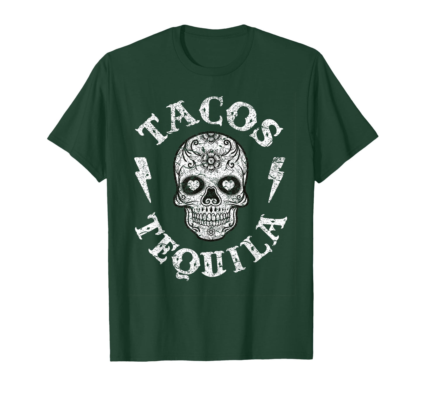 Sugar Skull Tacos & Tequila Shirt Mexican Fun Tee Women T-Shirt