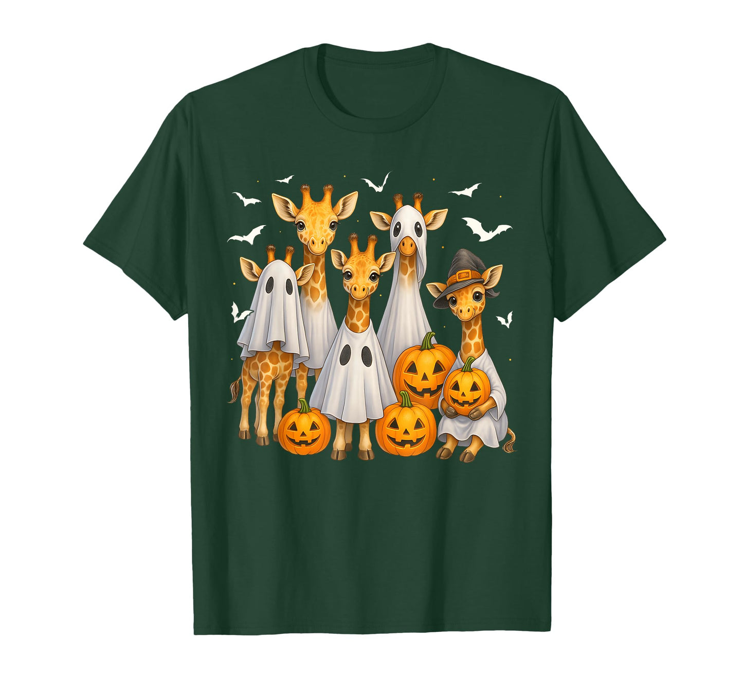 Funny Giraffe Halloween Lover Spooky Ghost Men Women Kids T-Shirt