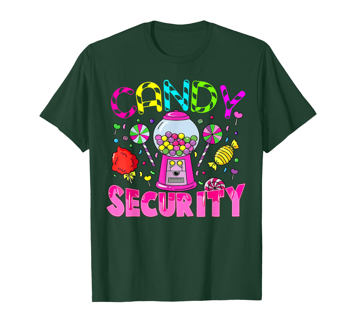 Candy Land Costume Women Candy Crew Funny Candy Security T-Shirt