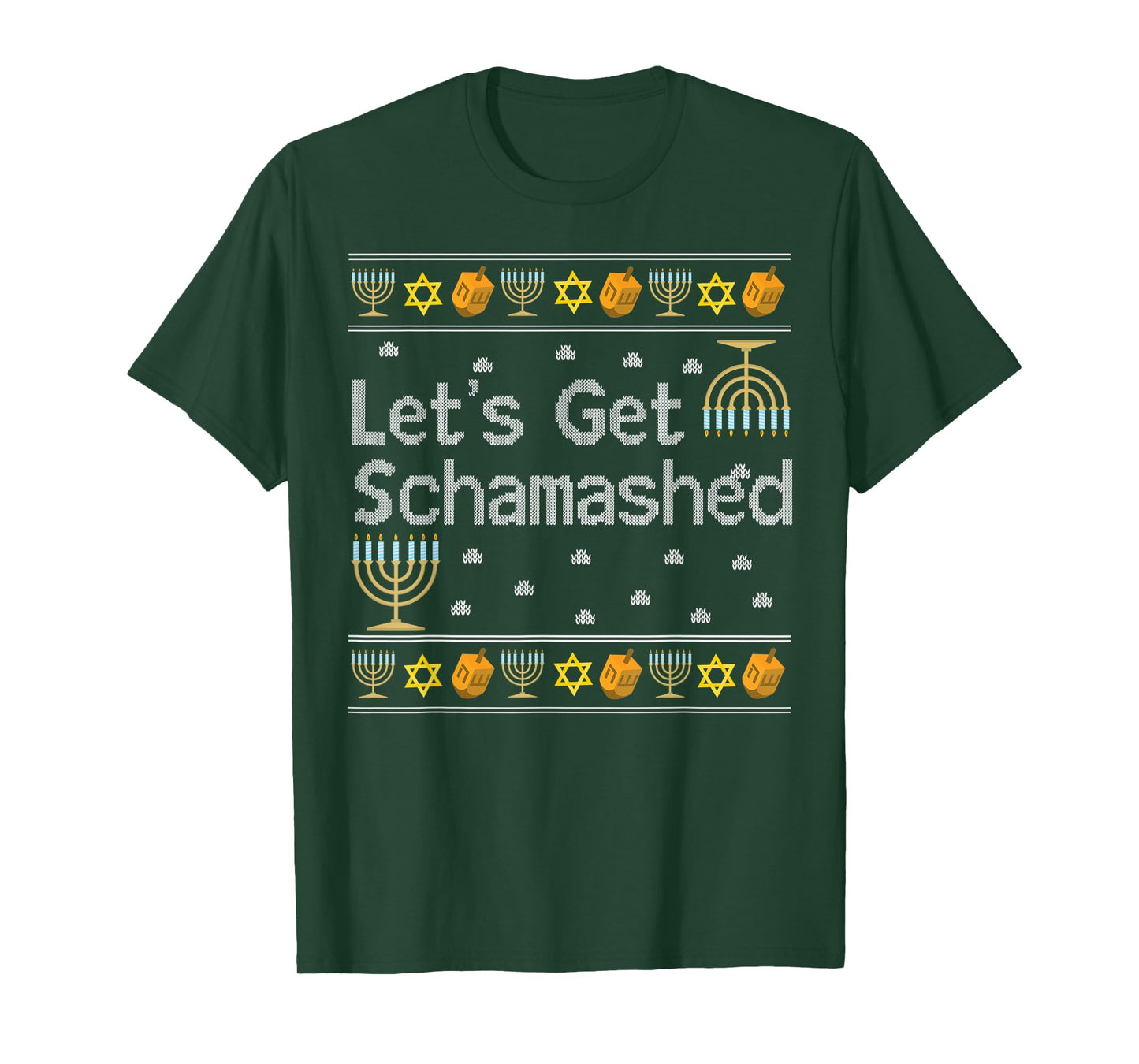 Let's Get Schamashed Hanukkah Drink Wine Jewish Jew Fun Gift T-Shirt