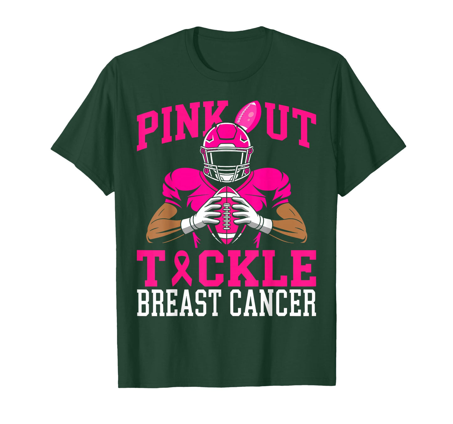 Football Pink Out Tackle Breast Cancer Awareness Women T-Shirt
