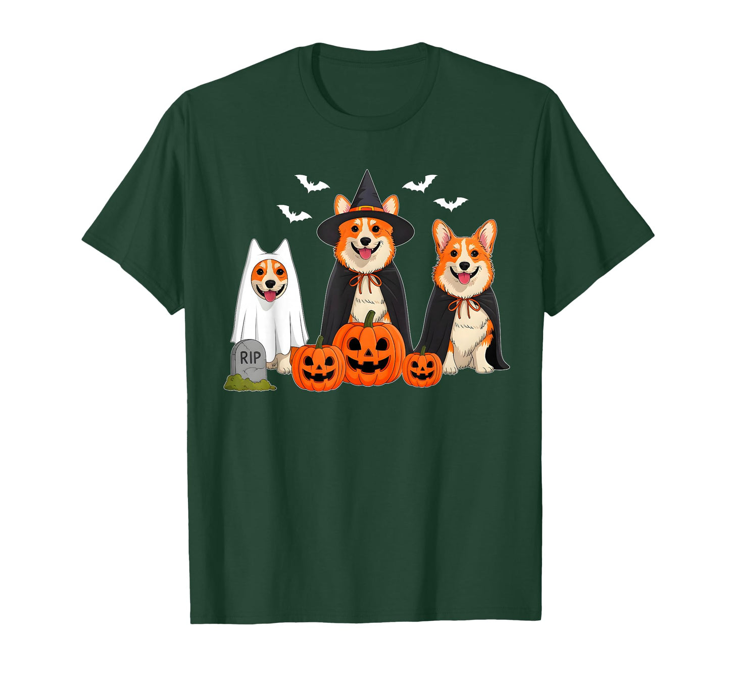 Corgi Dog Ghost Witch Pumpkin Halloween Costume Dog Lover T-Shirt