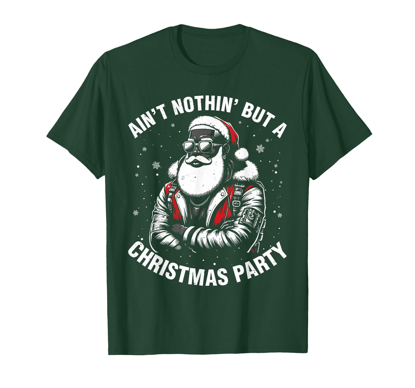 African American Santa Claus Christmas Pajama Men and Women T-Shirt