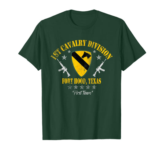 1st Cavalry Division Veteran Fort Hood, TX Patriotic Vintage T-Shirt