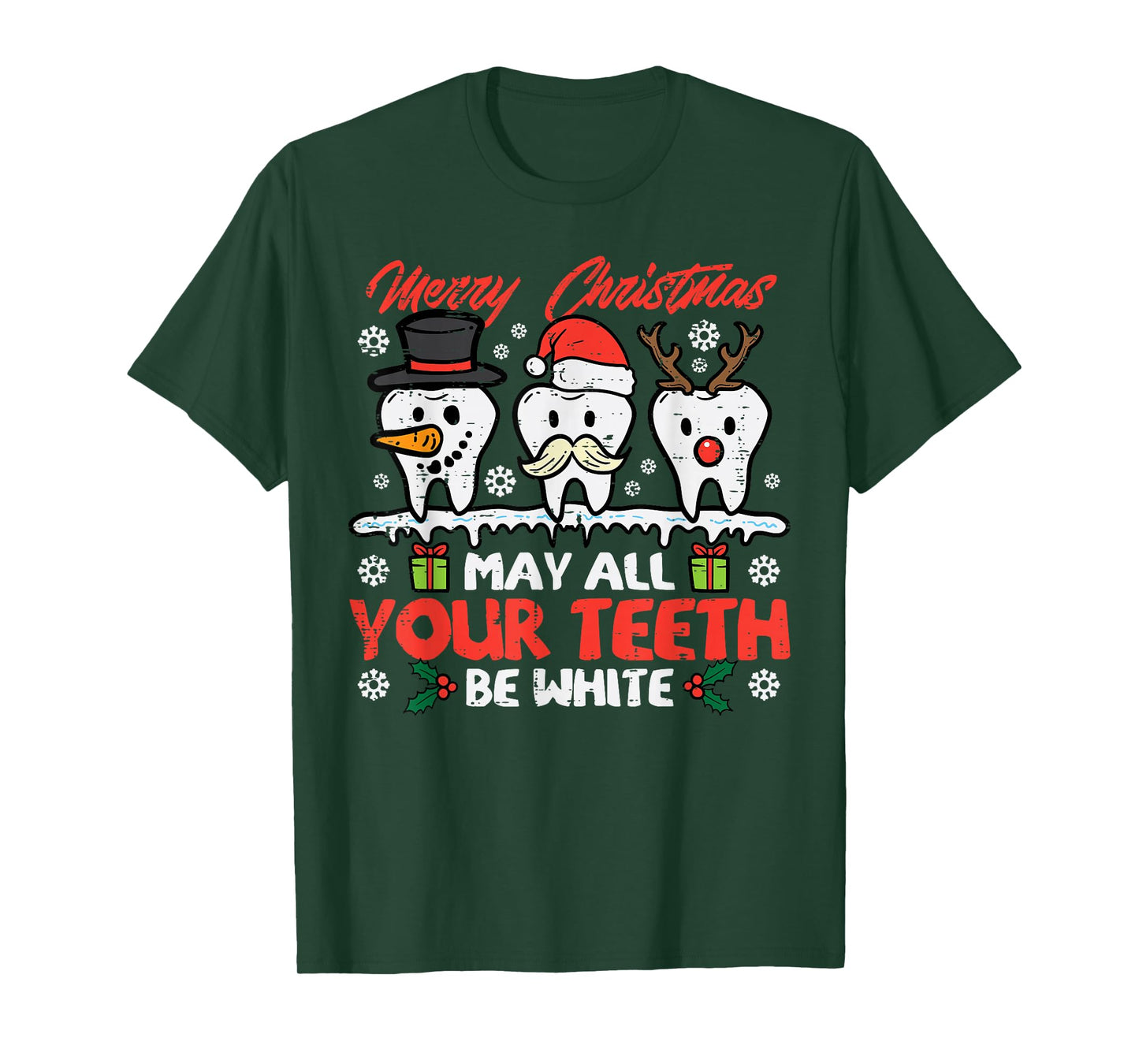 Christmas All Teeth White Xmas Dentist Dental Squad Women T-Shirt