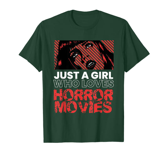 Just A Girl Horror Movies Halloween Costume Horror Movie T-Shirt