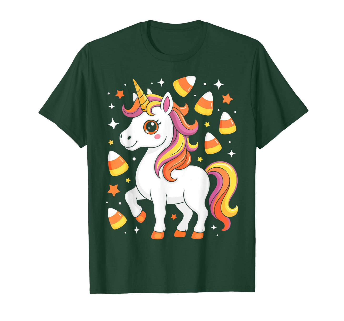 Unicorn Candy Corn Shirt Men Women Kids Halloween Costume T-Shirt