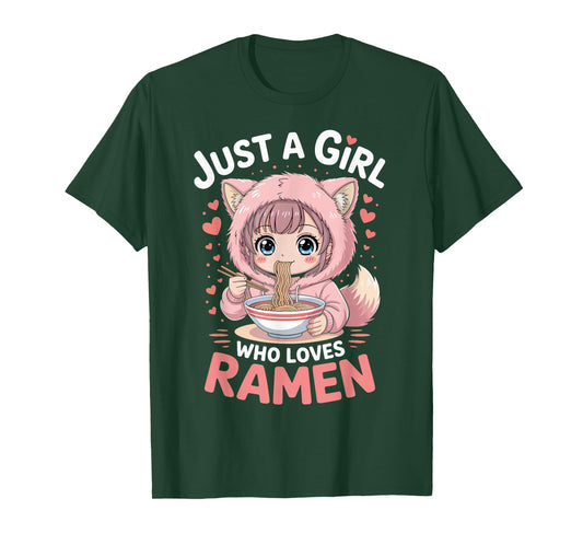 Just a Girl Who Loves Ramen Japanese Noodle Gifts for Girls T-Shirt