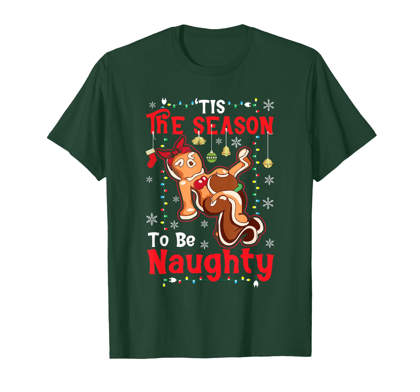 Funny Christmas Tis The Season to Be Naughty Xmas Pun Humor T-Shirt