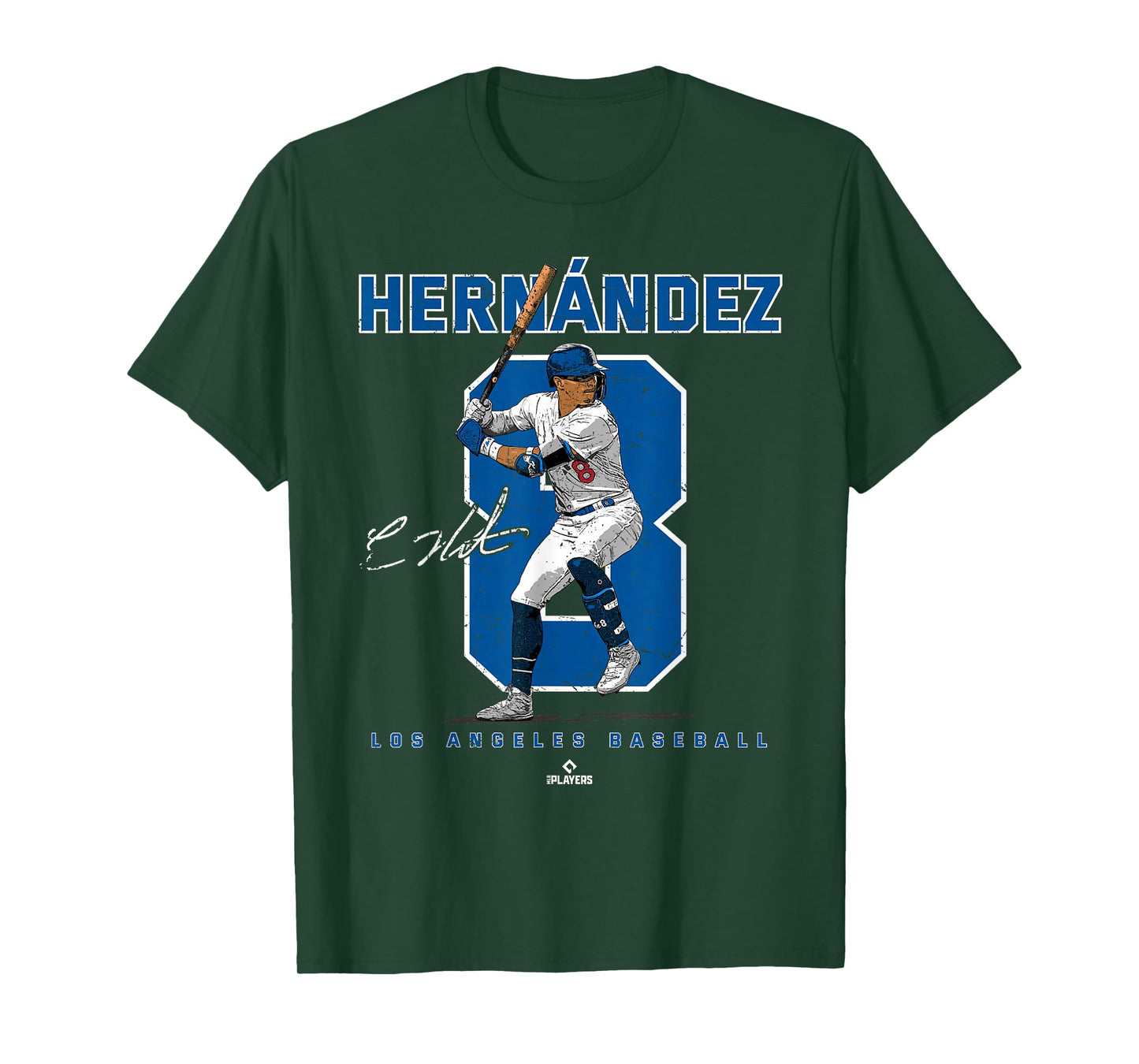 Number and Portrait Kike Hernandez Los Angeles MLBPA T-Shirt