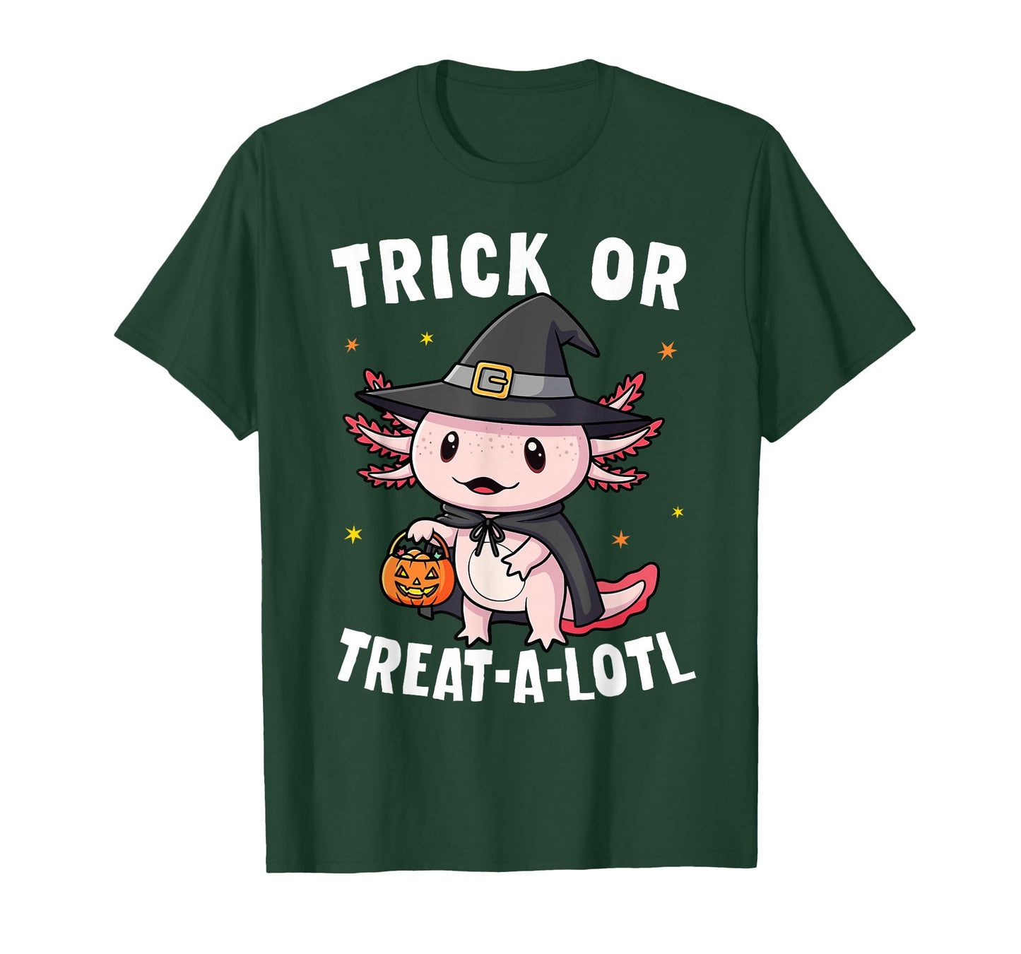 Trick or Treat A Lotl Axolotl Halloween Costume Witch Girls T-Shirt
