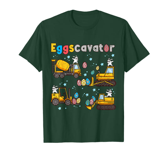 Easter Bunny Eggsexcavator Shirt Hunt Construction Trucks T-Shirt